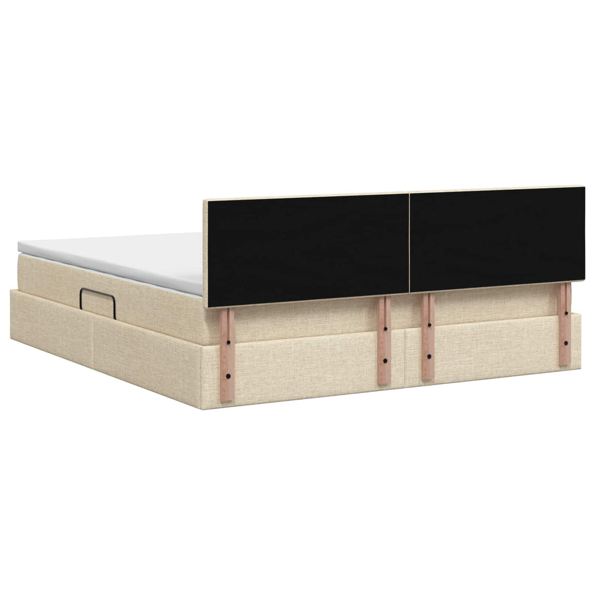 LED opbevarings seng med madras Cremefarvet 180 x 200 cm Stof