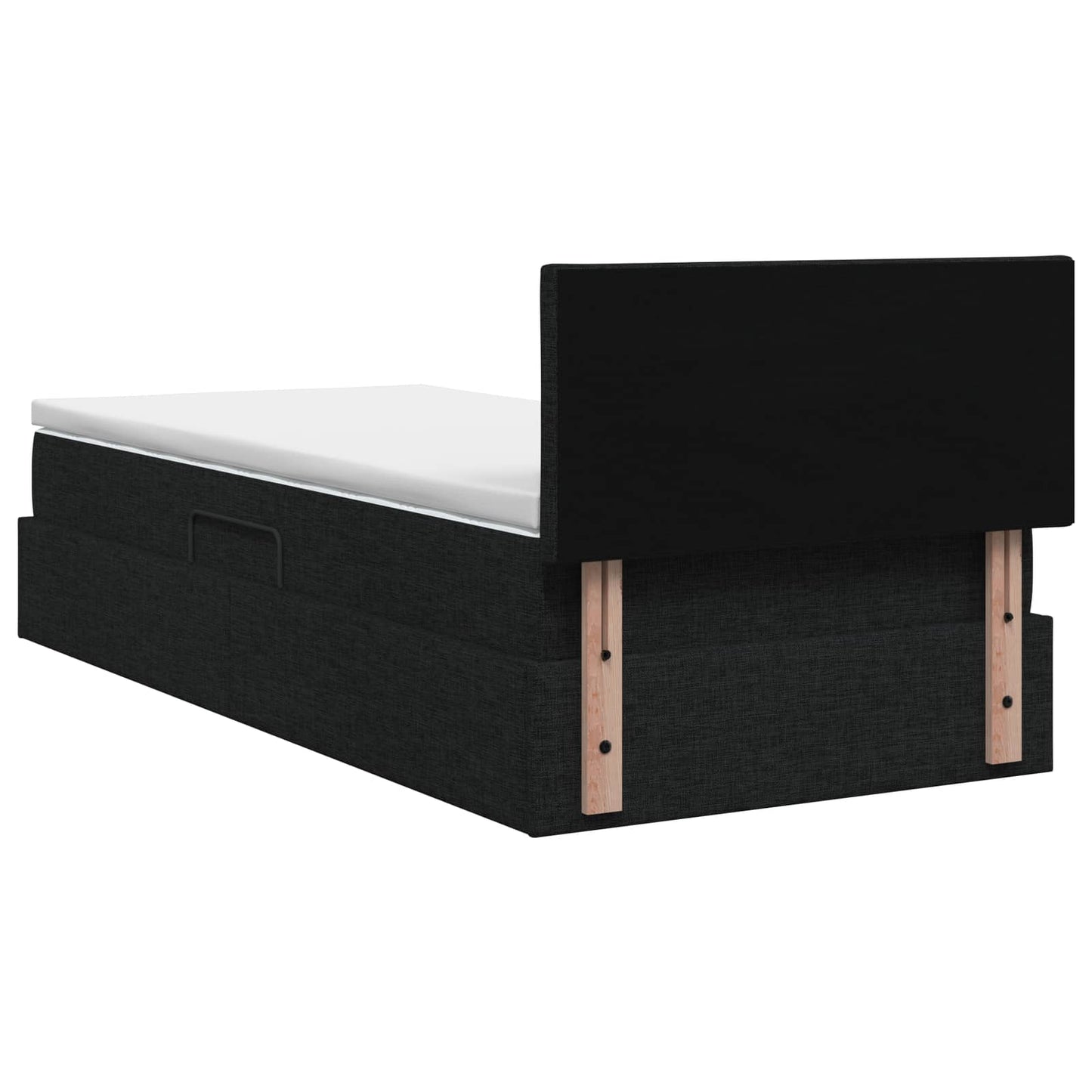 LED opbevarings seng med madras Sort 100 x 200 cm Stof