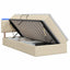 LED opbevarings seng med madras Cremefarvet 100 x 200 cm Stof