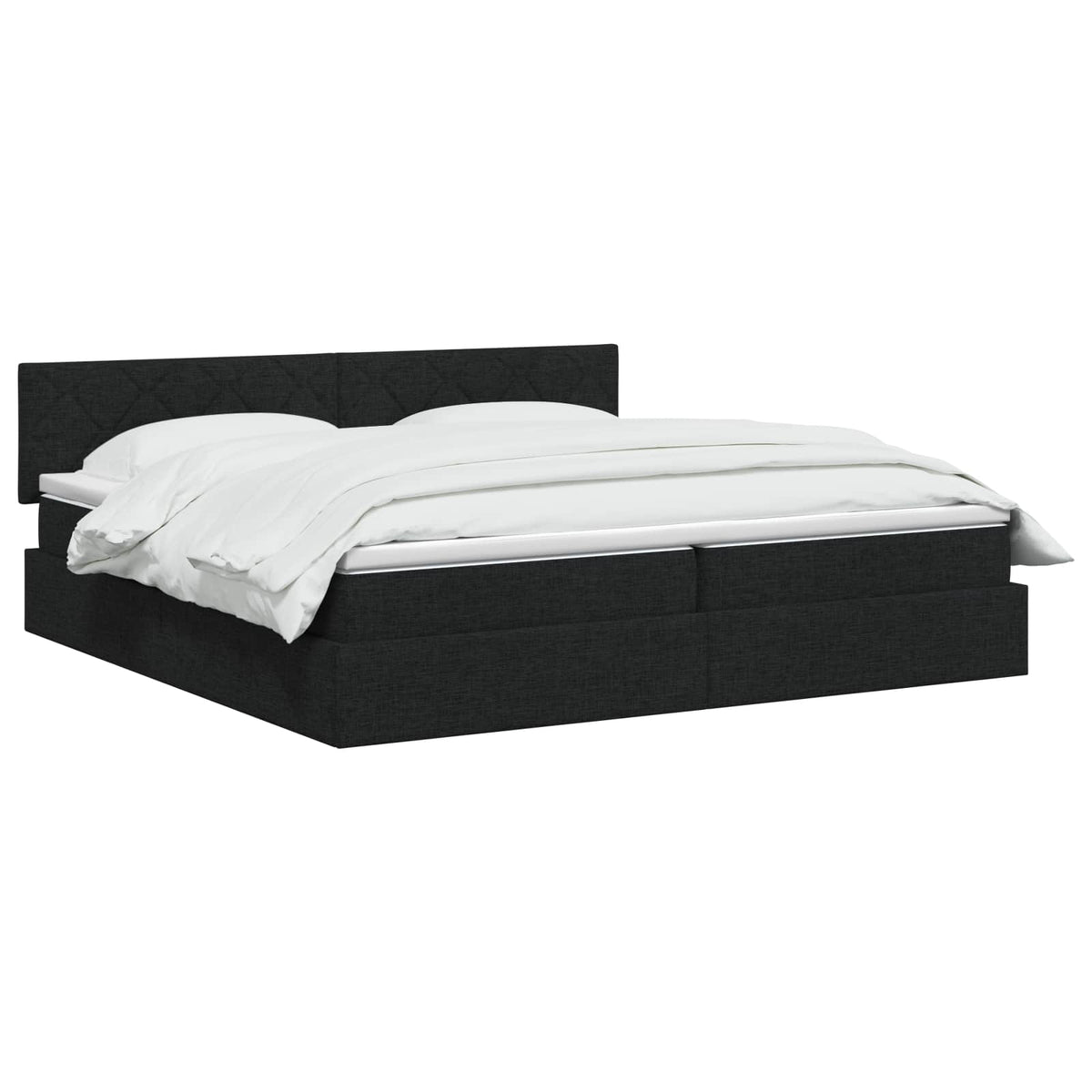 LED opbevarings seng med madras Sort 200 x 200 cm Stof