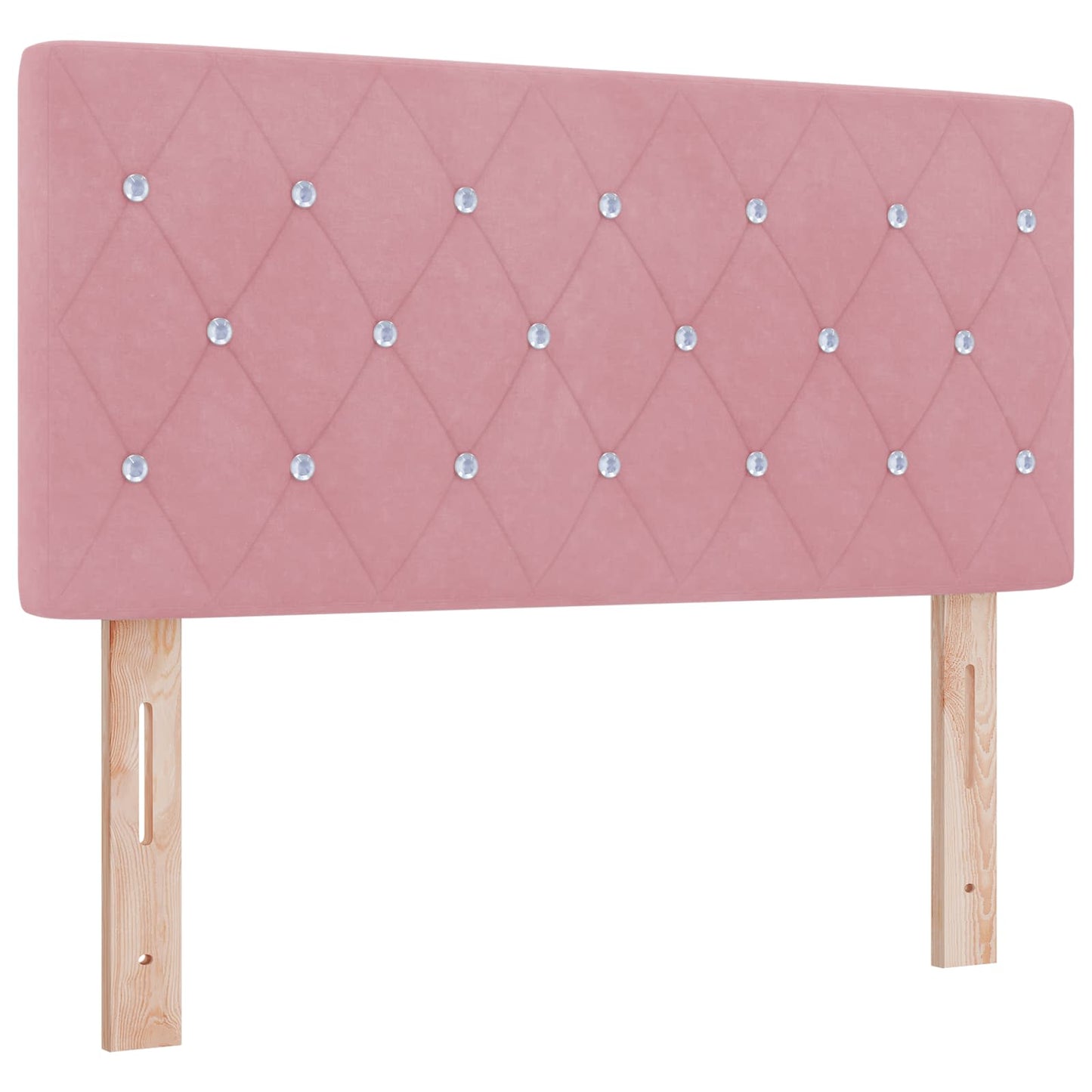 LED opbevarings seng med madras Lyserød 90 x 190 cm Fløjl