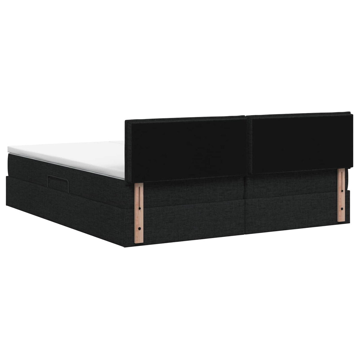 LED opbevarings seng med madras Sort 180 x 200 cm Stof