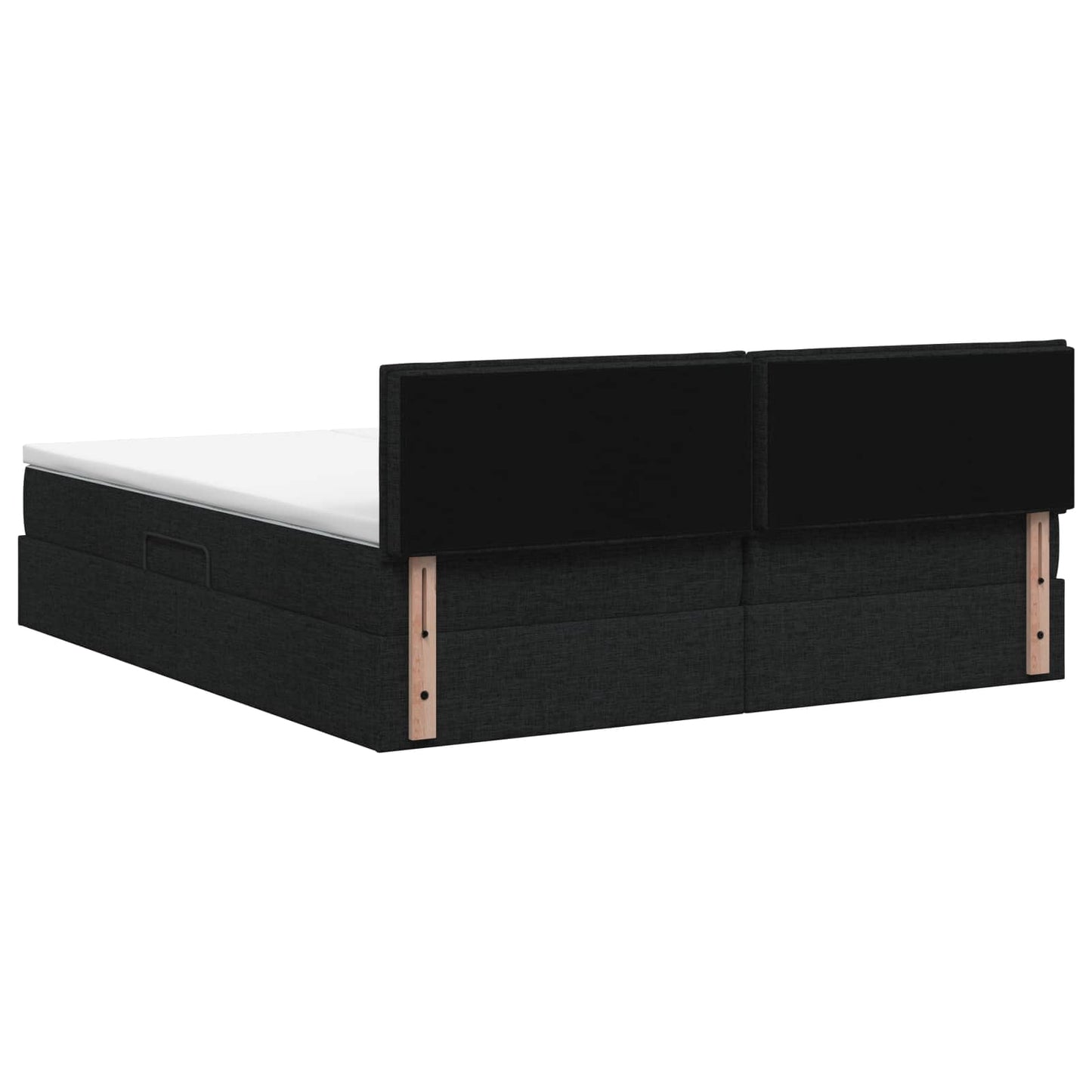LED opbevarings seng med madras Sort 200 x 200 cm Stof