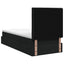 Seng med opbevaring og madras Sort 90 x 190 cm Stof