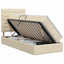 Seng med opbevaring og madras Cremefarvet 100 x 200 cm Stof