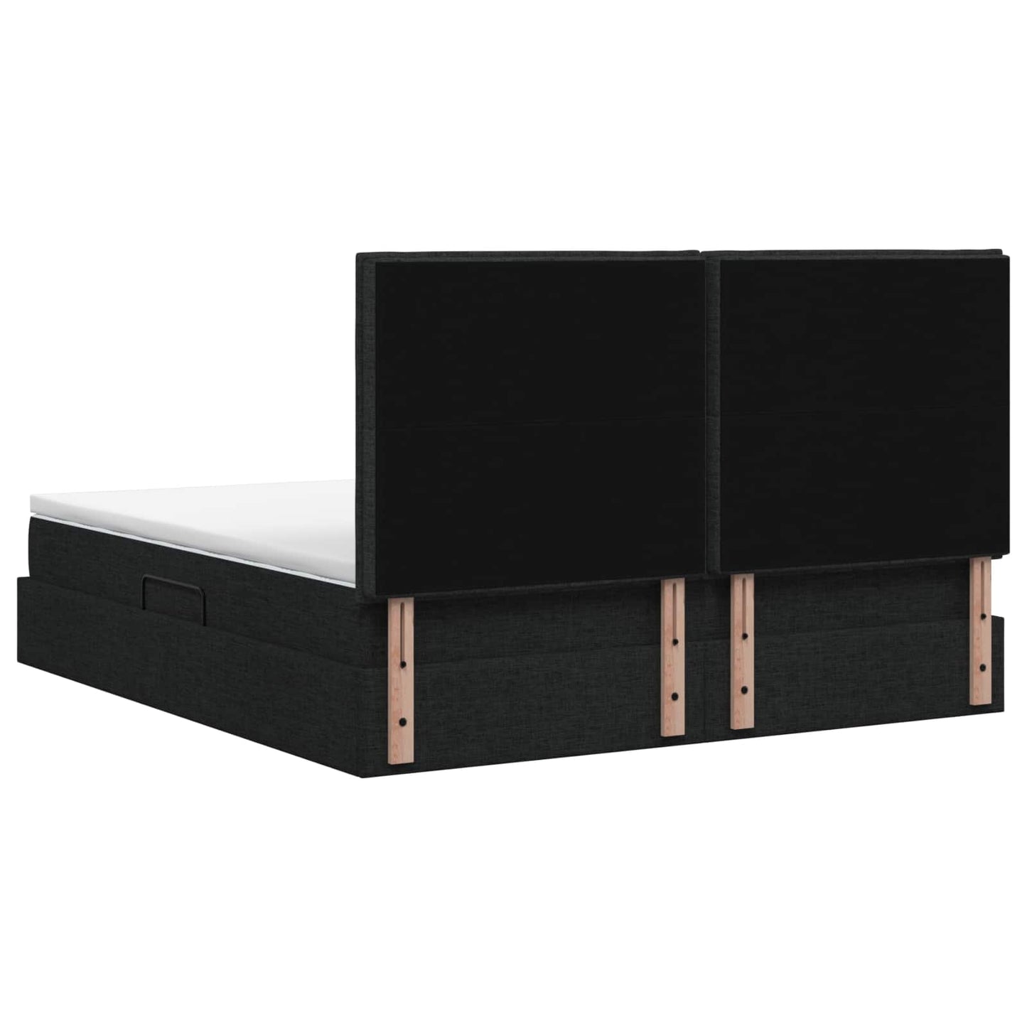 Seng med opbevaring og madras Sort 180 x 200 cm Stof