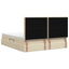 Seng med opbevaring og madras Cremefarvet 180 x 200 cm Stof
