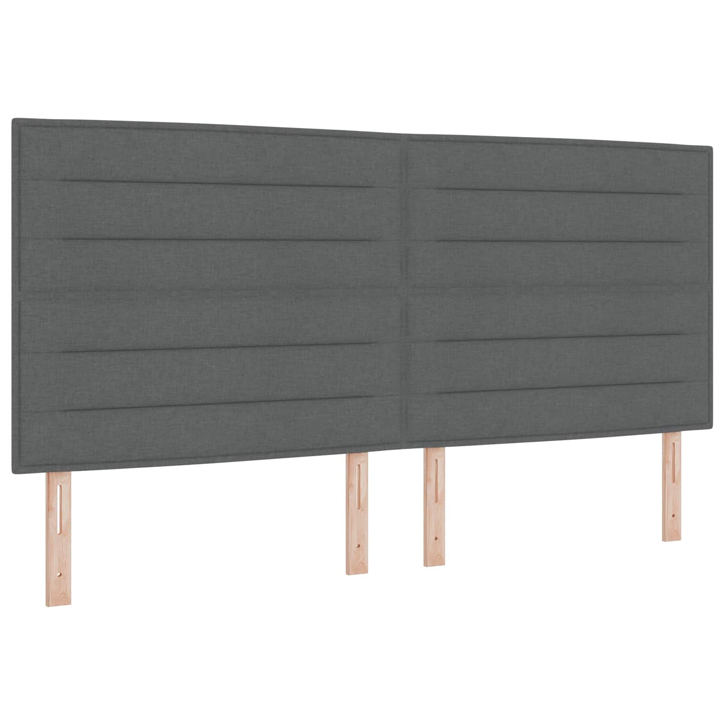 Seng med opbevaring og madras Mørkegrå 200 x 200 cm Stof