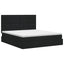 Seng med opbevaring og madras Sort 140 x 190 cm Stof