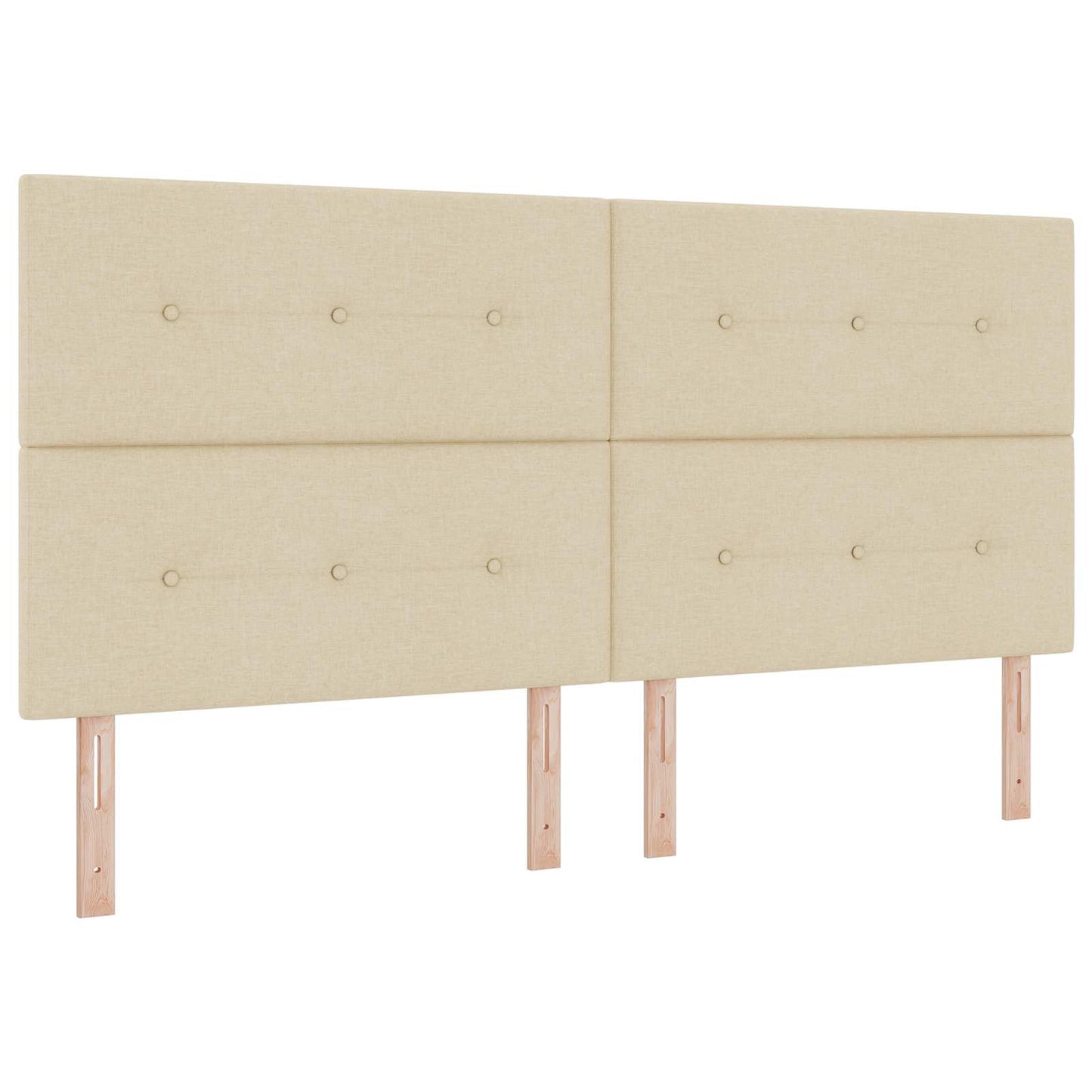 Seng med opbevaring og madras Cremefarvet 200 x 200 cm Stof