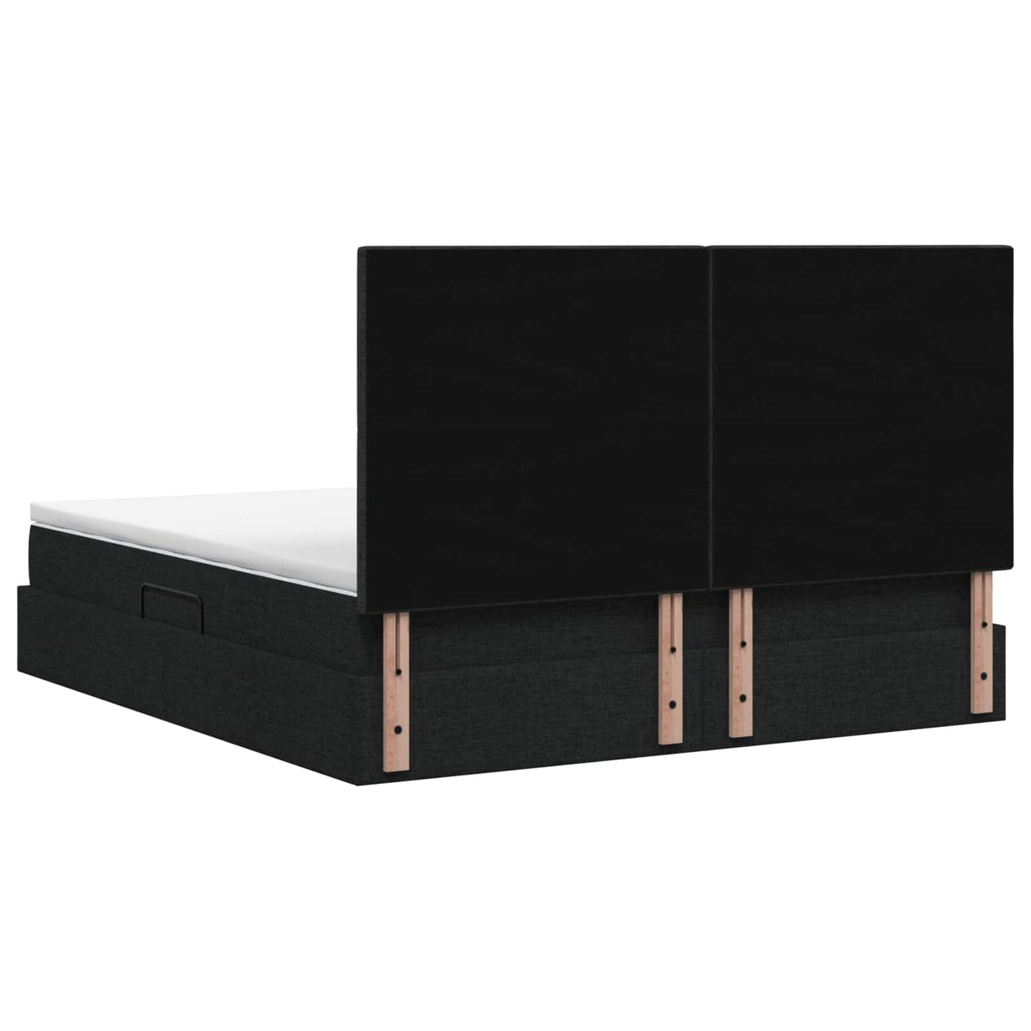 Seng med opbevaring og madras Sort 160 x 200 cm Stof