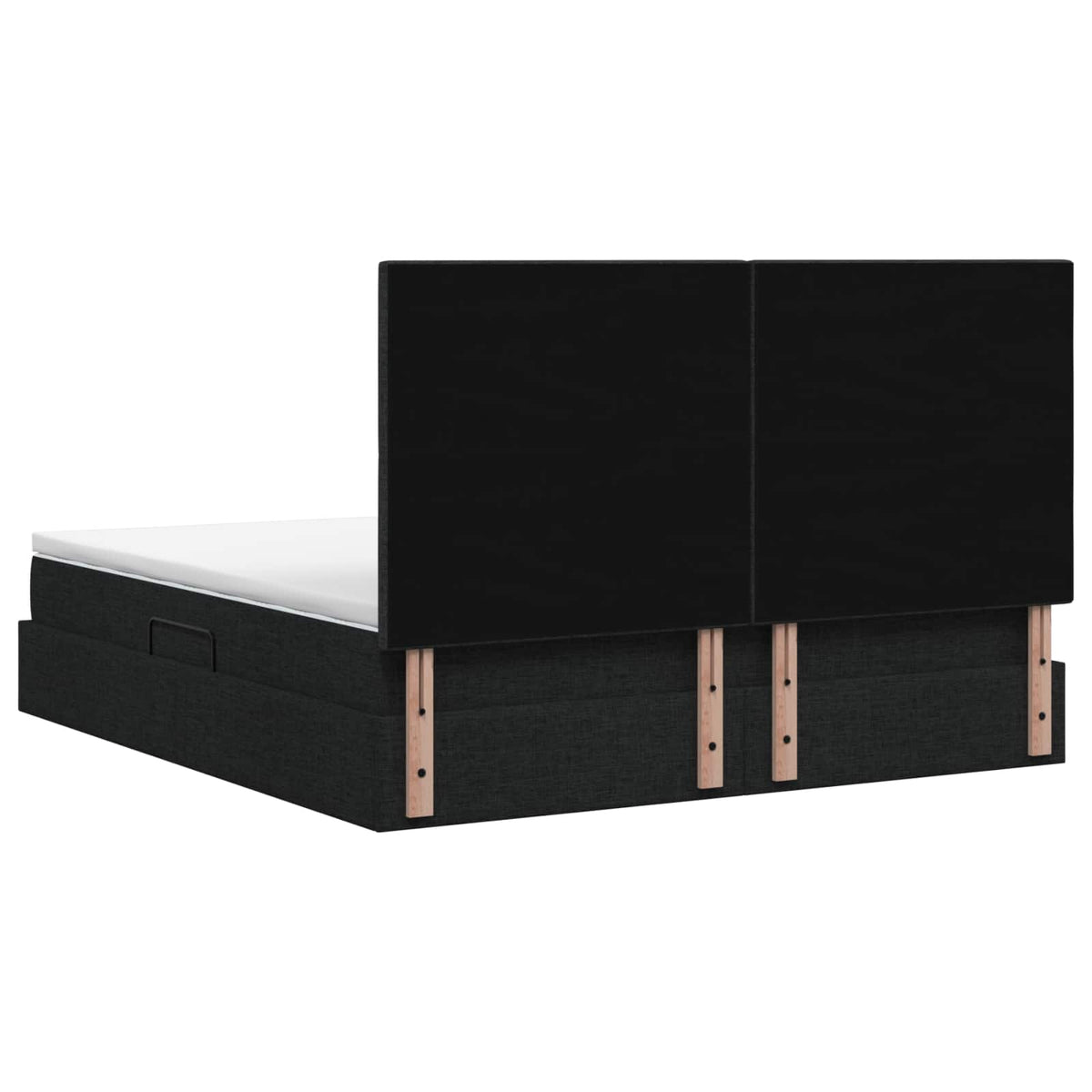 Seng med opbevaring og madras Sort 180 x 200 cm Stof