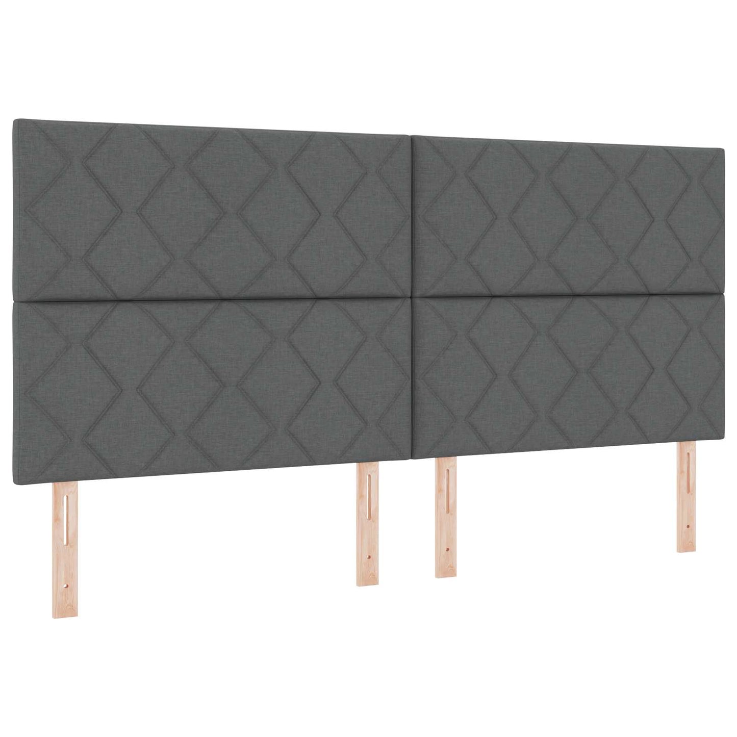 Seng med opbevaring og madras Mørkegrå 200 x 200 cm Stof