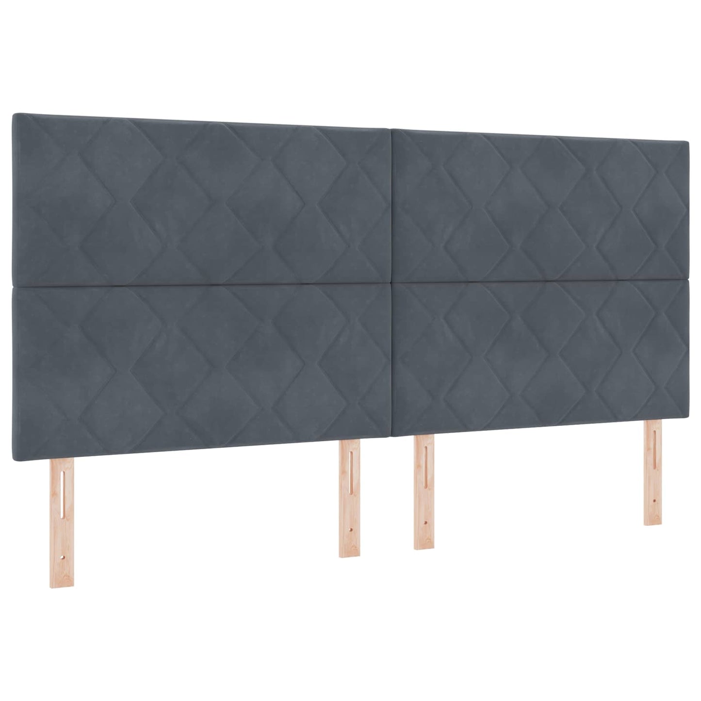 Seng med opbevaring og madras Mørkegrå 200 x 200 cm Fløjl