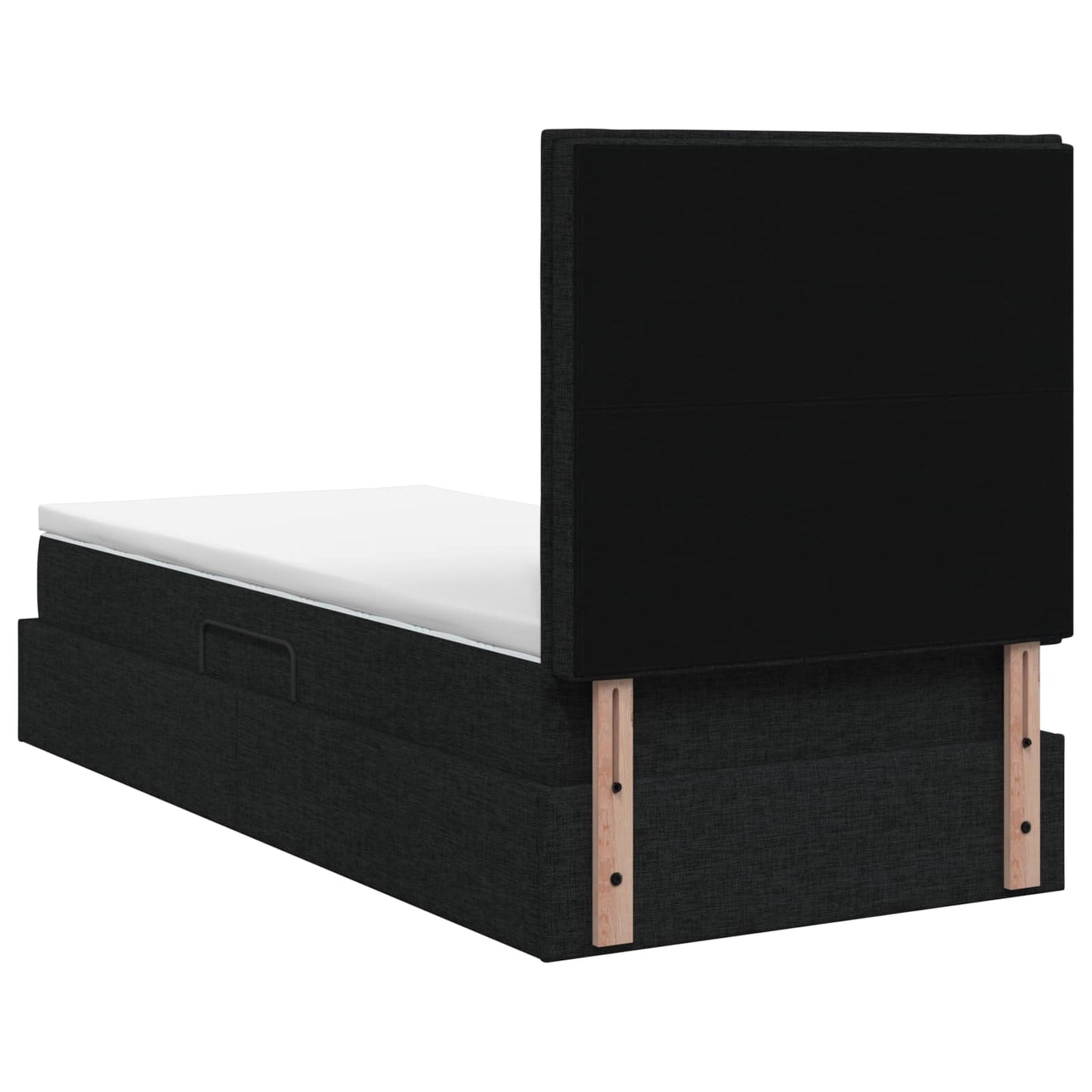 LED opbevarings seng med madras Sort 90 x 190 cm Stof