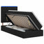LED opbevarings seng med madras Sort 90 x 200 cm Stof