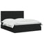 LED opbevarings seng med madras Sort 180 x 200 cm Stof