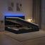 LED opbevarings seng med madras Sort 200 x 200 cm Stof