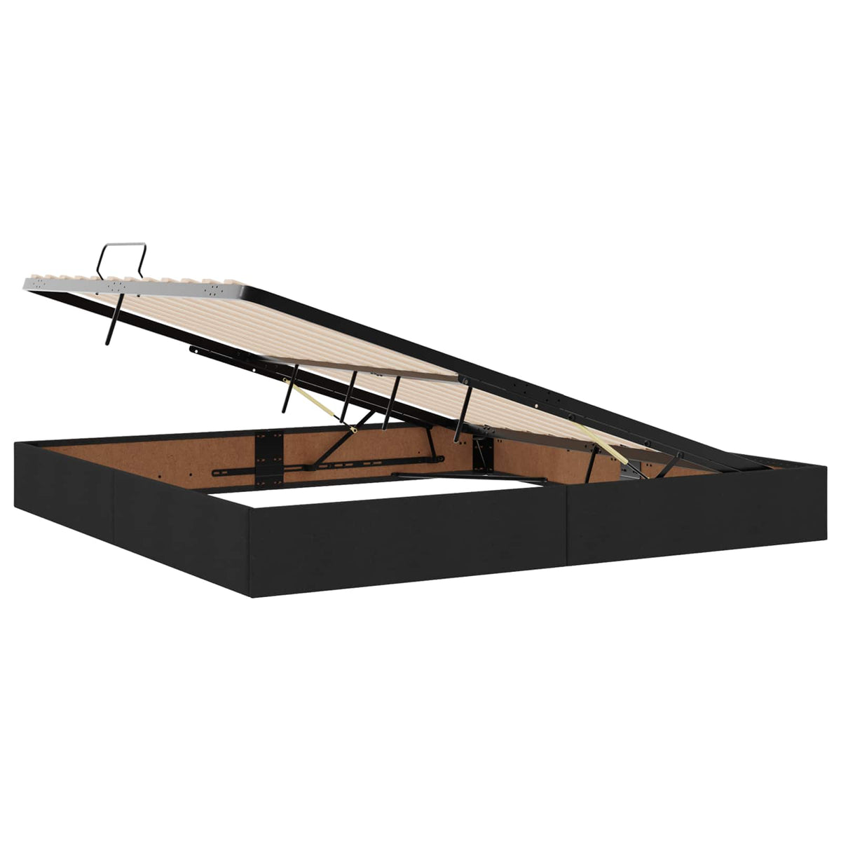 LED opbevarings seng med madras Sort 200 x 200 cm Stof