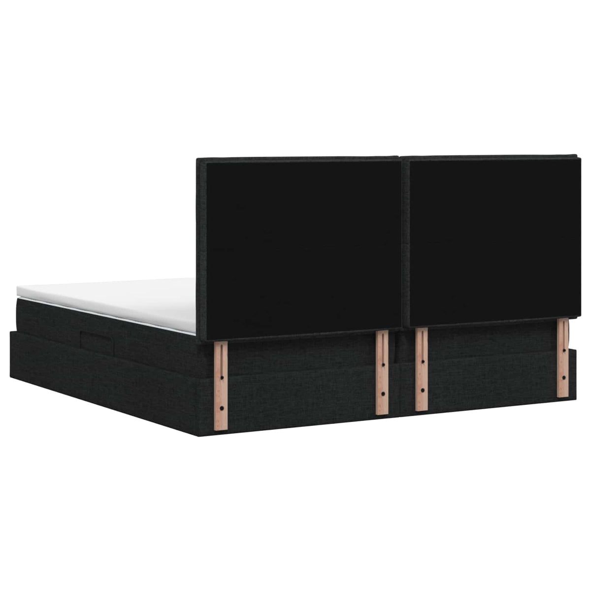 LED opbevarings seng med madras Sort 200 x 200 cm Stof