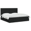 LED opbevarings seng med madras Sort 200 x 200 cm Stof