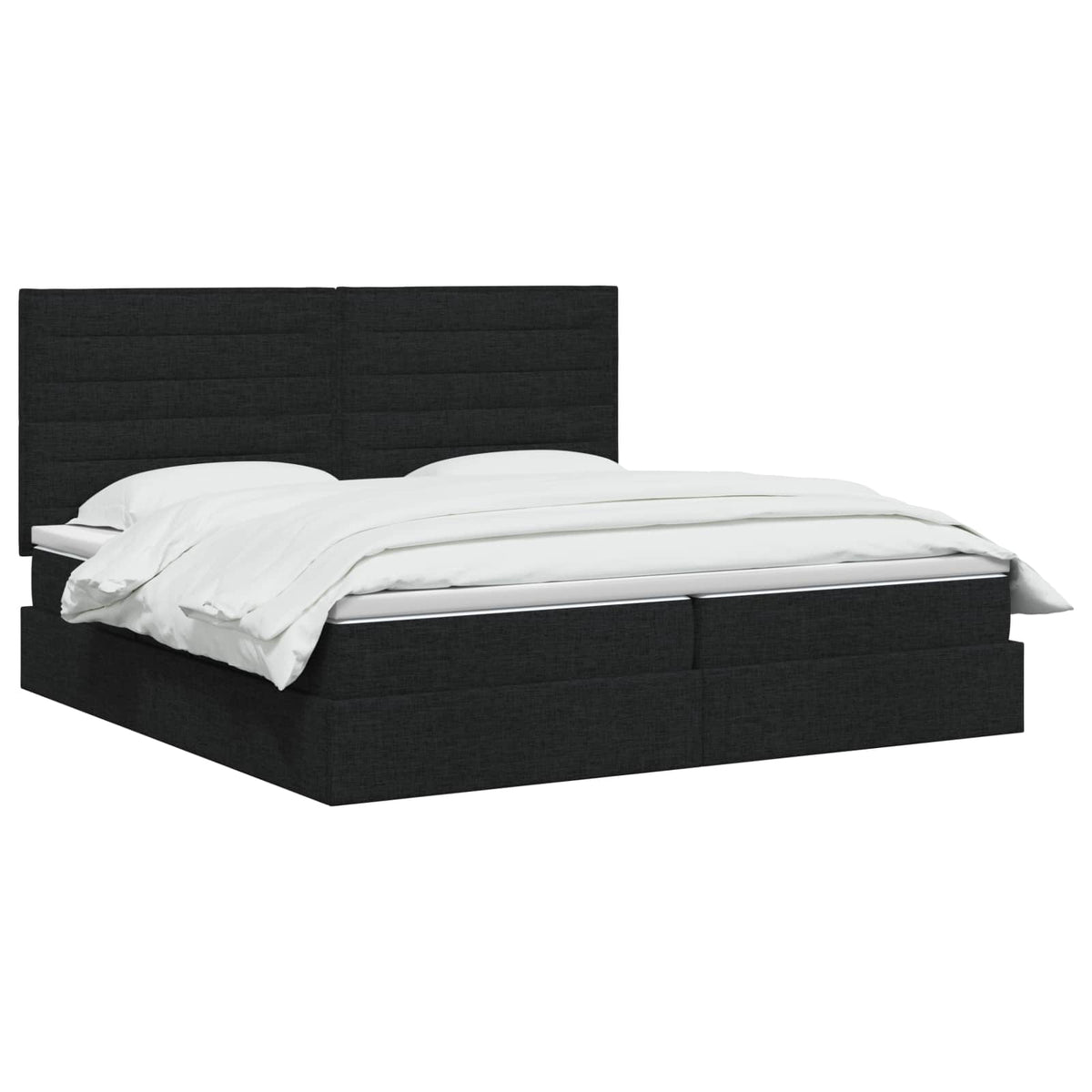 LED opbevarings seng med madras Sort 200 x 200 cm Stof