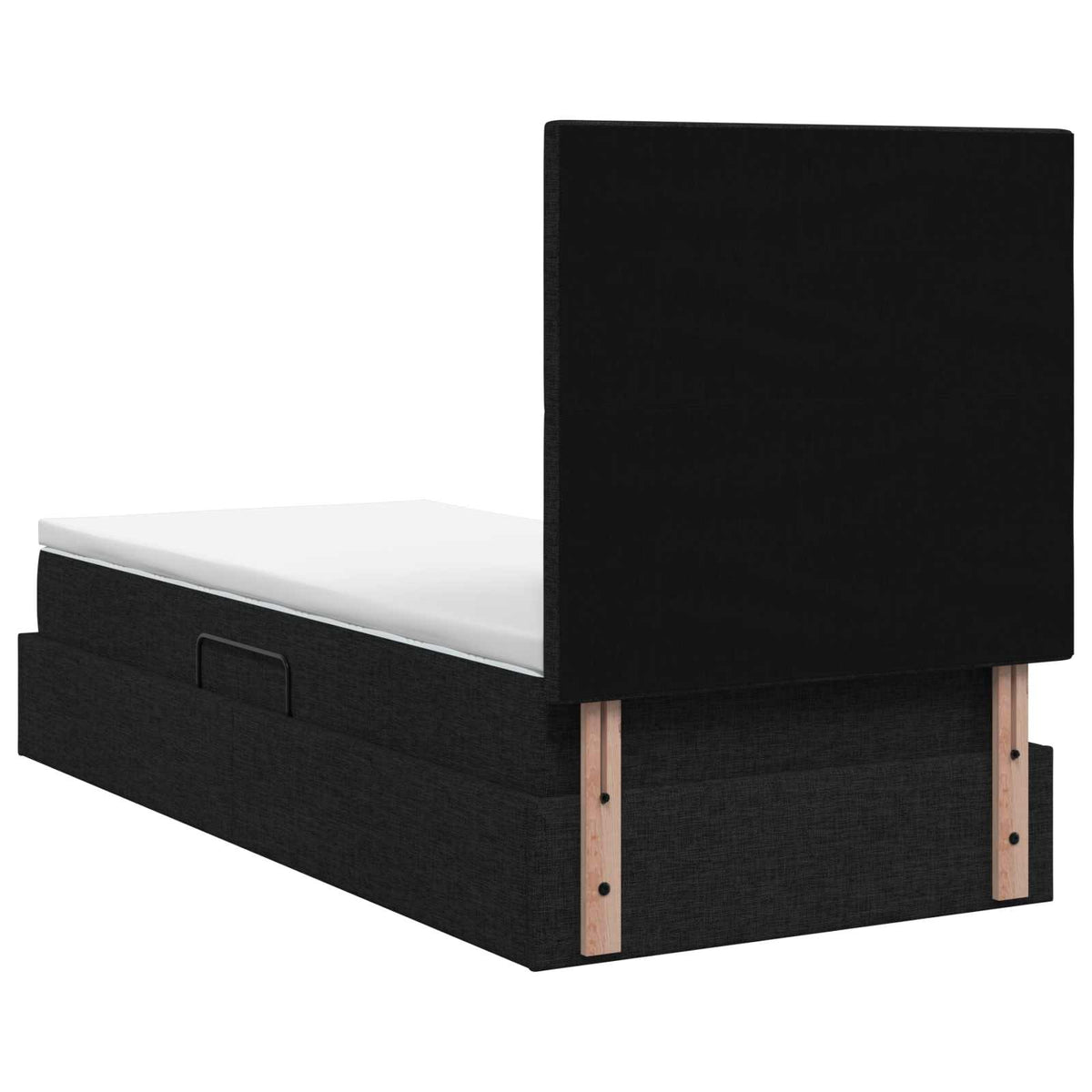 LED opbevarings seng med madras Sort 90 x 190 cm Stof