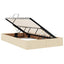 LED opbevarings seng med madras Cremefarvet 120 x 190 cm Stof