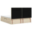 LED opbevarings seng med madras Cremefarvet 140 x 200 cm Stof