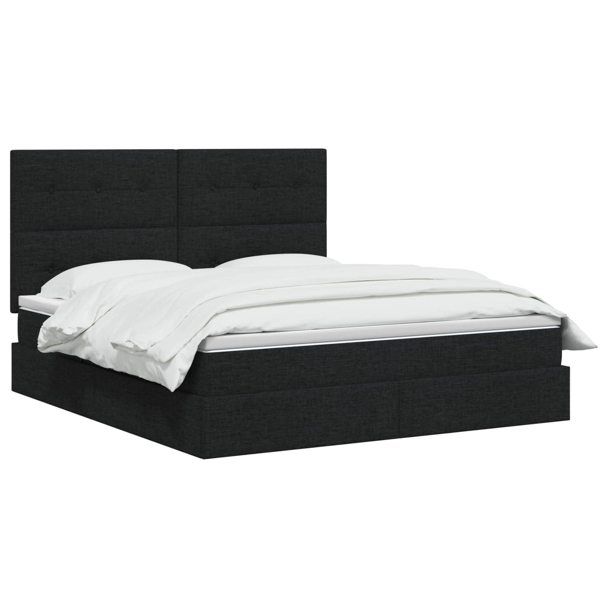 LED opbevarings seng med madras Sort 160 x 200 cm Stof