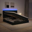 LED opbevarings seng med madras Sort 140 x 190 cm Stof