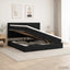 LED opbevarings seng med madras Sort 200 x 200 cm Stof