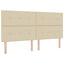 LED opbevarings seng med madras Cremefarvet 200 x 200 cm Stof