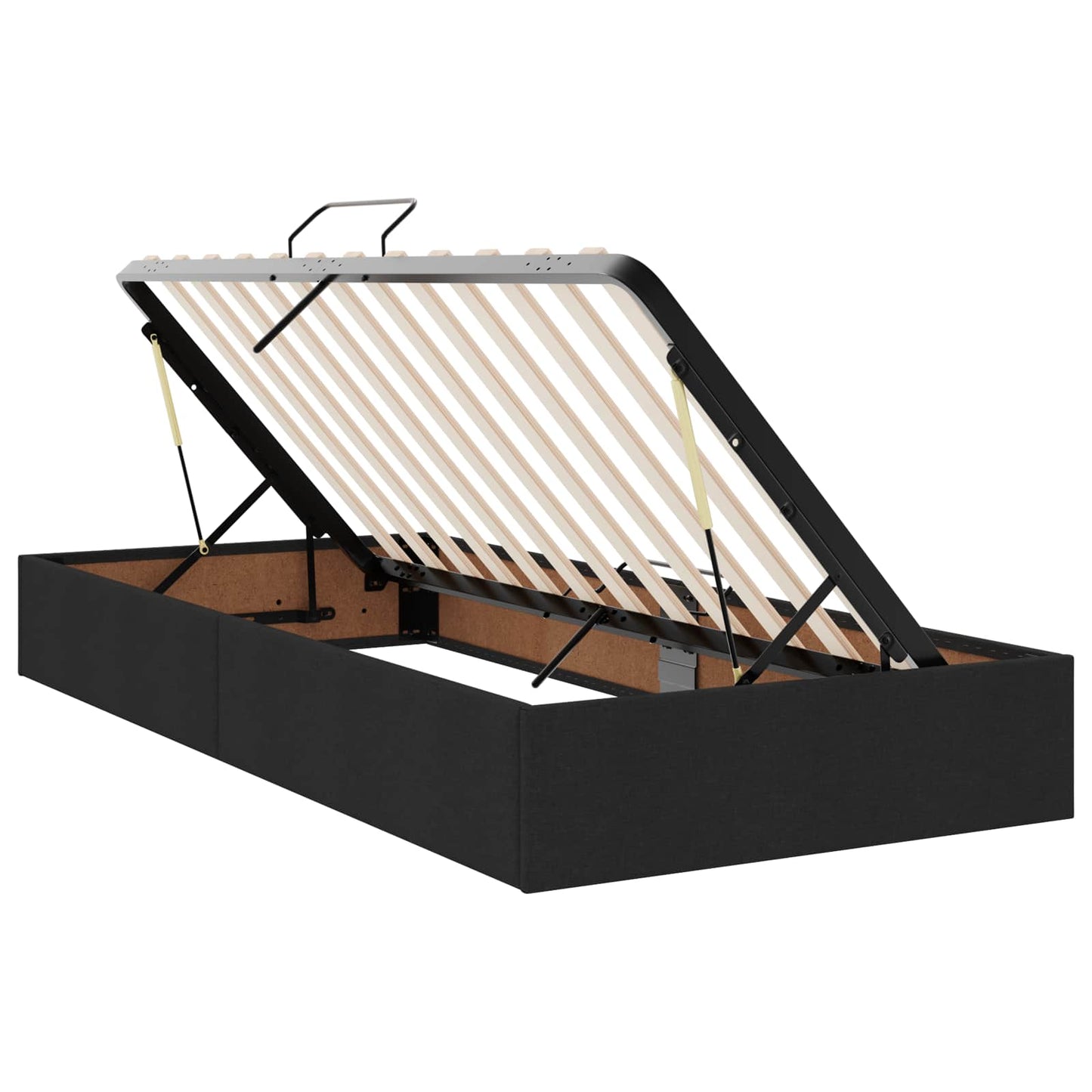 LED opbevarings seng med madras Sort 90 x 200 cm Stof