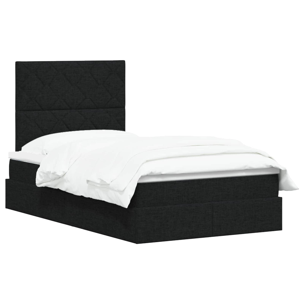 LED opbevarings seng med madras Sort 120 x 200 cm Stof