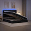 LED opbevarings seng med madras Sort 180 x 200 cm Stof