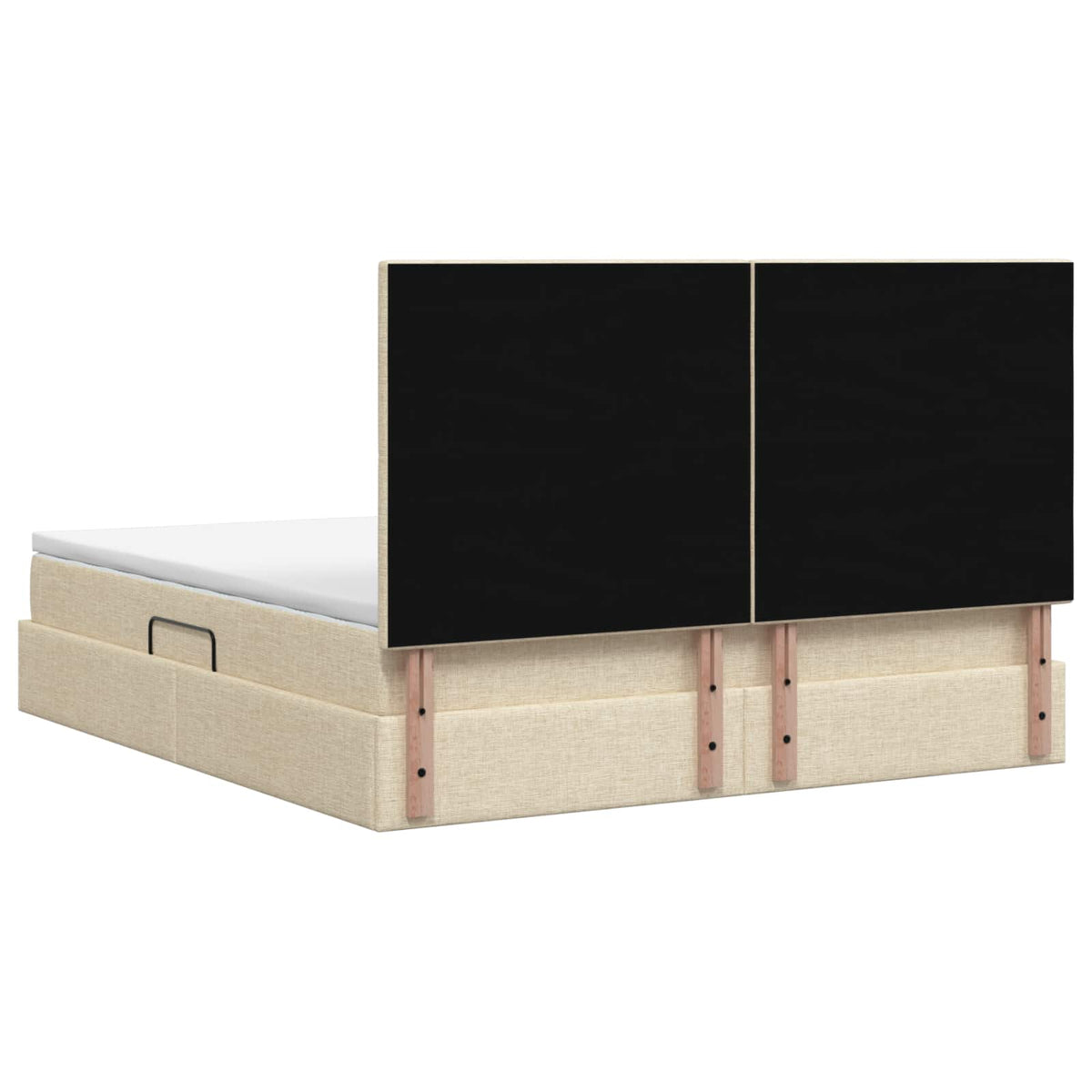 LED opbevarings seng med madras Cremefarvet 180 x 200 cm Stof