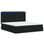 LED opbevarings seng med madras Sort 200 x 200 cm Stof