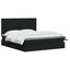 LED opbevarings seng med madras Sort 200 x 200 cm Stof