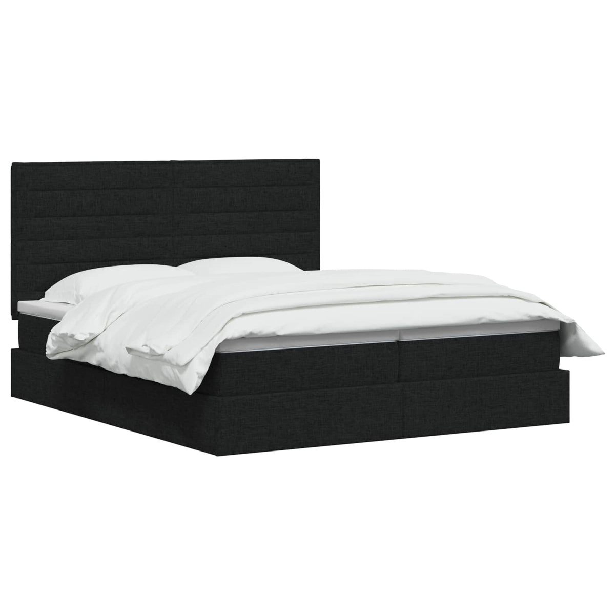 LED opbevarings seng med madras Sort 200 x 200 cm Stof