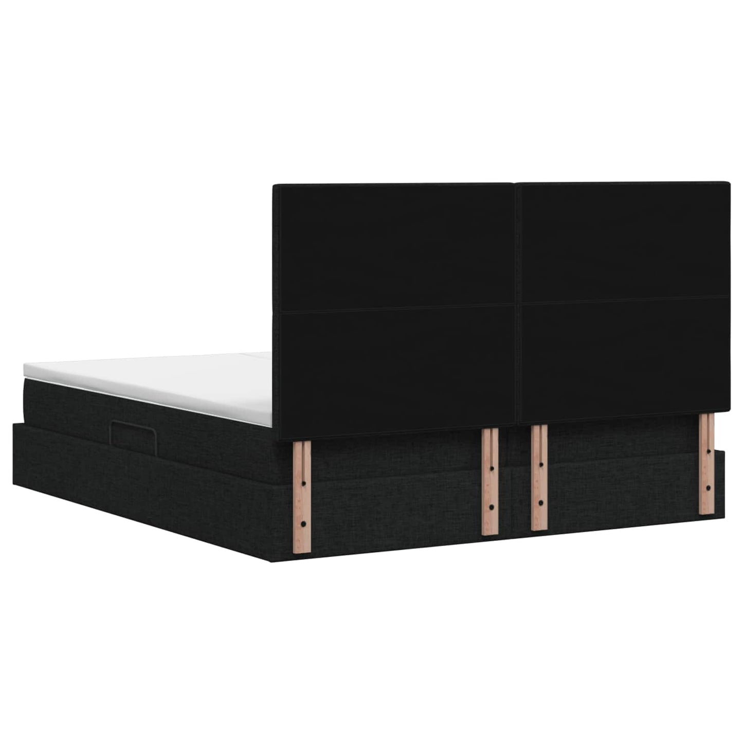LED opbevarings seng med madras Sort 200 x 200 cm Stof