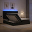 LED opbevarings seng med madras Sort 180 x 200 cm Stof