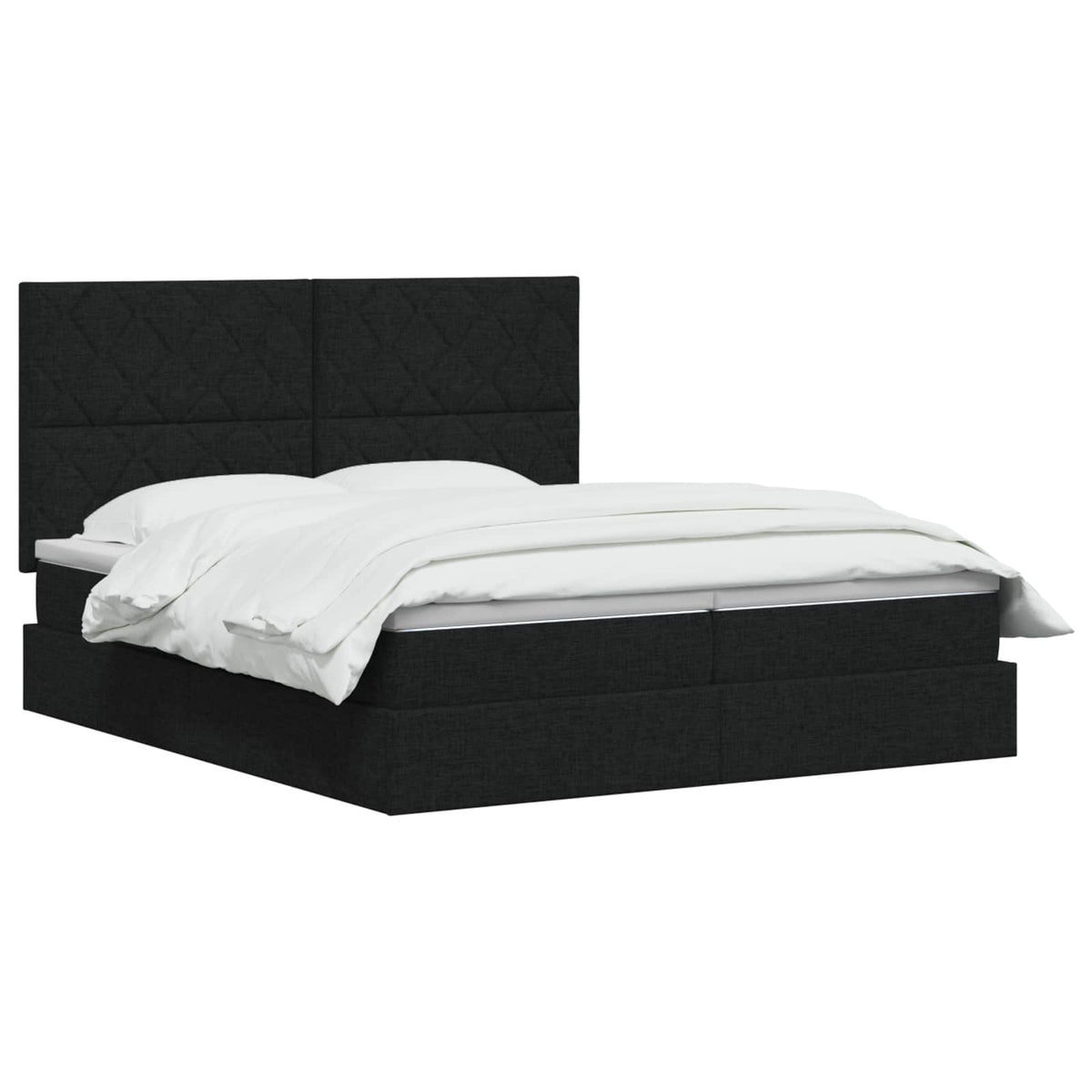 LED opbevarings seng med madras Sort 180 x 200 cm Stof