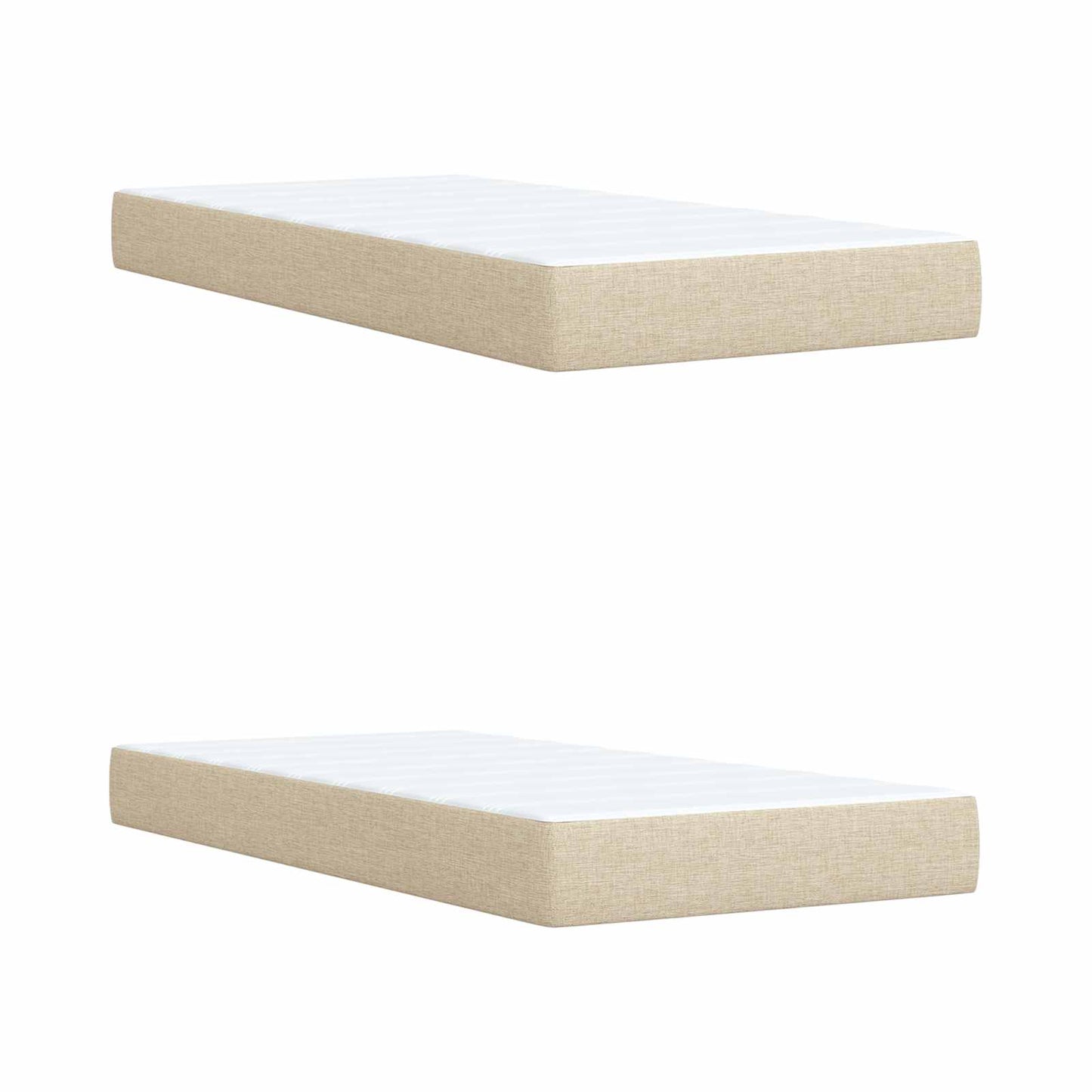 LED opbevarings seng med madras Cremefarvet 200 x 200 cm Stof