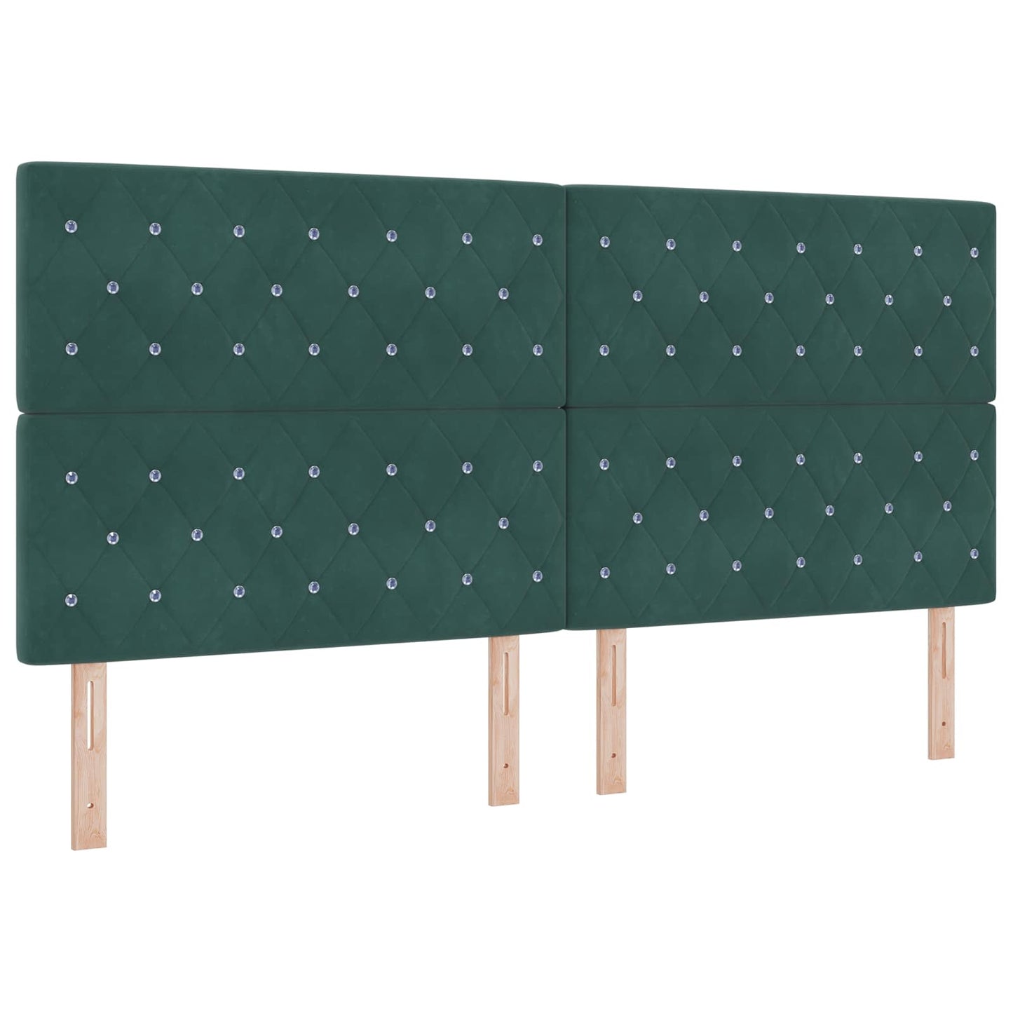 LED opbevarings seng med madras Mørkegrøn 200 x 200 cm Fløjl