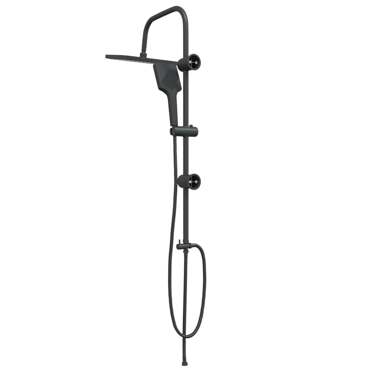 Brusesystem med bruserhoved Sort 48 x 30 x 100 cm Rustfrit stål
