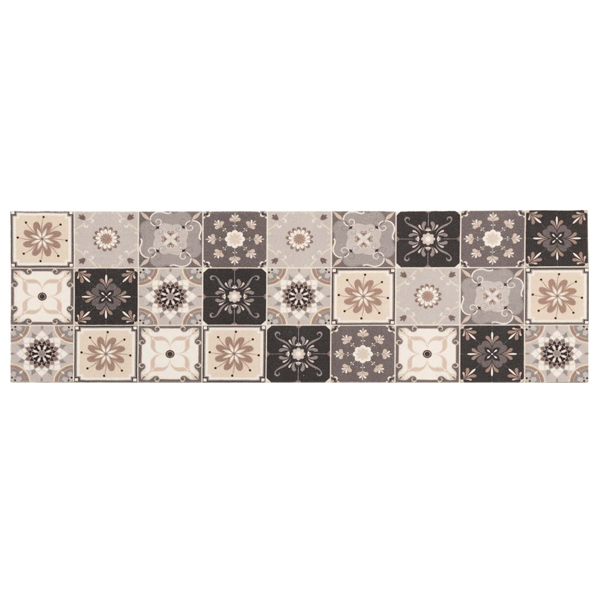 Køkken tæppe Grå og beige mosaik 180 x 60 cm 100% polyamid