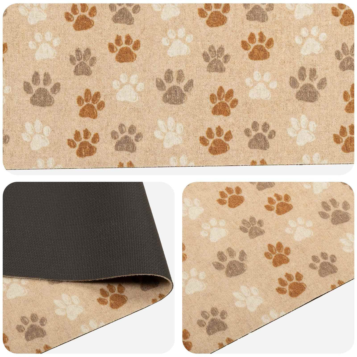 Køkken tæppe Beige poter 150 x 45 cm 100% polyamid Vaskbar
