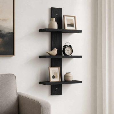 Væghylde Sort eg 30 x 13,5 x 64,5 cm Konstrueret træ