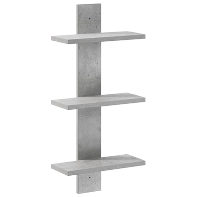 Væghylde Betongrå 30 x 13,5 x 64,5 cm Konstrueret træ